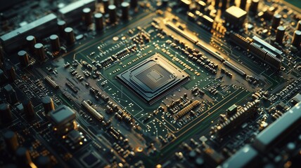 Obraz premium 電子基板_半導体