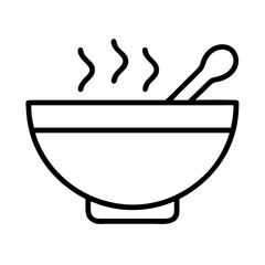 soup bowl icon, soup bowl line art - simple line art of soup bowl, perfect for soup bowl logos and icons