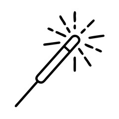 sparkler icon, sparkler line art - simple line art of sparkler, perfect for sparkler logos and icons