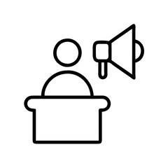 speaker icon, speaker line art - simple line art of speaker, perfect for speaker logos and icons