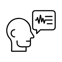 speech recognition icon, speech recognition line art - simple line art of speech recognition, perfect for speech recognition logos and icons