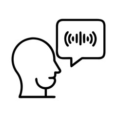 speech recognition icon, speech recognition line art - simple line art of speech recognition, perfect for speech recognition logos and icons