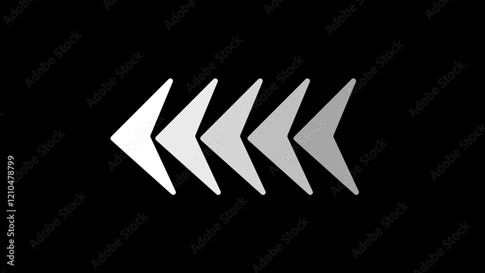 Poster directional arrows for overlay video layer, featuring a looping and blinking arrow for navigation