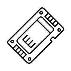 ssd icon, ssd line art - simple line art of ssd, perfect for ssd logos and icons