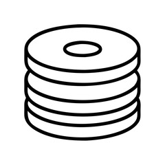 stack of disks icon, stack of disks line art - simple line art of stack of disks, perfect for stack of disks logos and icons