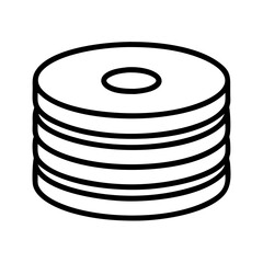 stack of disks icon, stack of disks line art - simple line art of stack of disks, perfect for stack of disks logos and icons