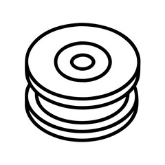 stack of disks icon, stack of disks line art - simple line art of stack of disks, perfect for stack of disks logos and icons