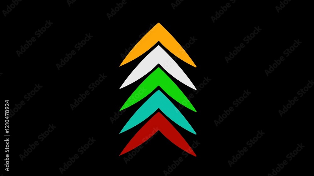 Poster colorful upward arrow loop direction concept with seamless arrows showing navigation directions on a