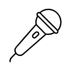 stage microphone icon, stage microphone line art - simple line art of stage microphone, perfect for stage microphone logos and icons