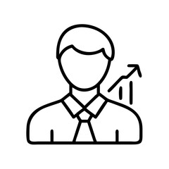 stock broker icon, stock broker line art - simple line art of stock broker, perfect for stock broker logos and icons