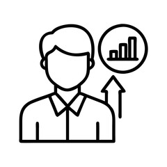 stock broker icon, stock broker line art - simple line art of stock broker, perfect for stock broker logos and icons