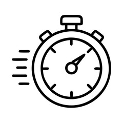 stopwatch with speed lines icon, stopwatch with speed lines line art - simple line art of stopwatch with speed lines, perfect for stopwatch with speed lines logos and icons