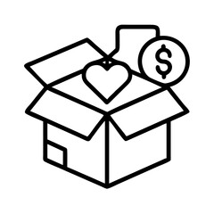 subscription box icon, subscription box line art - simple line art of subscription box, perfect for subscription box logos and icons