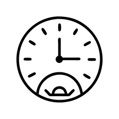 sunrise clock icon, sunrise clock line art - simple line art of sunrise clock, perfect for sunrise clock logos and icons