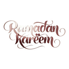 Ramadan Kareem Calligraphy Text Isolated on White Background, Perfect for Islamic Designs and Festive Greeting Concepts