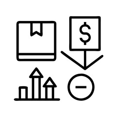supply and demand icon, supply and demand line art - simple line art of supply and demand, perfect for supply and demand logos and icons