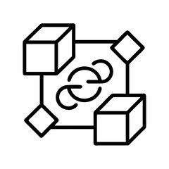 supply chain icon, supply chain line art - simple line art of supply chain, perfect for supply chain logos and icons