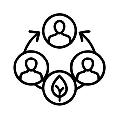 sustainable community icon, sustainable community line art - simple line art of sustainable community, perfect for sustainable community logos and icons