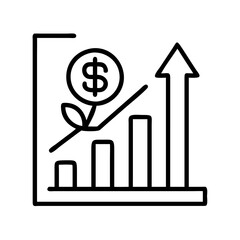 sustainable growth icon, sustainable growth line art - simple line art of sustainable growth, perfect for sustainable growth logos and icons