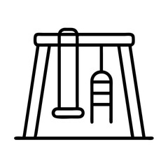 swing set icon, swing set line art - simple line art of swing set, perfect for swing set logos and icons