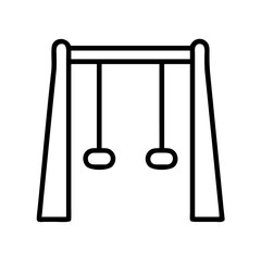 swing set icon, swing set line art - simple line art of swing set, perfect for swing set logos and icons