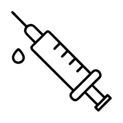 syringe with medicine icon, syringe with medicine line art - simple line art of syringe with medicine, perfect for syringe with medicine logos and icons