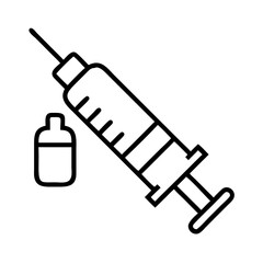 syringe with medicine icon, syringe with medicine line art - simple line art of syringe with medicine, perfect for syringe with medicine logos and icons