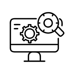 system testing icon, system testing line art - simple line art of system testing, perfect for system testing logos and icons