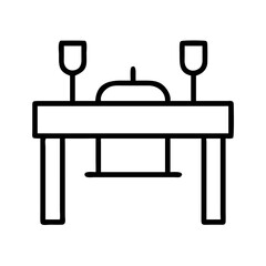 table setup icon, table setup line art - simple line art of table setup, perfect for table setup logos and icons