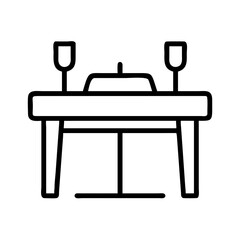 table setup icon, table setup line art - simple line art of table setup, perfect for table setup logos and icons