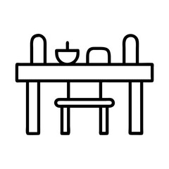 Fototapeta premium table setup icon, table setup line art - simple line art of table setup, perfect for table setup logos and icons