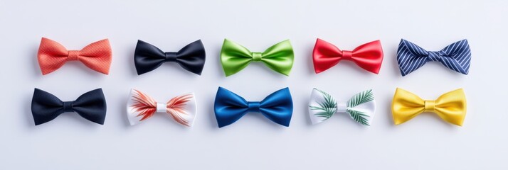Lively collection of oversized bowties featuring playful prints for a humorous take on formal fashion