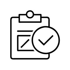 task completed icon, task completed line art - simple line art of task completed, perfect for task completed logos and icons