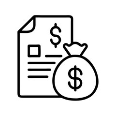 tax icon, tax line art - simple line art of tax, perfect for tax logos and icons