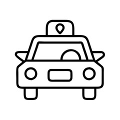 taxi service icon, taxi service line art - simple line art of taxi service, perfect for taxi service logos and icons