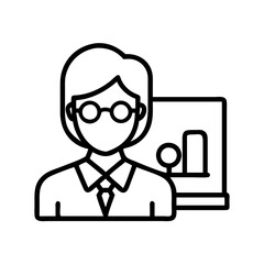 teacher icon, teacher line art - simple line art of teacher, perfect for teacher logos and icons