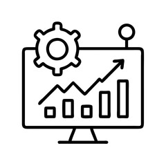 technical analysis icon, technical analysis line art - simple line art of technical analysis, perfect for technical analysis logos and icons
