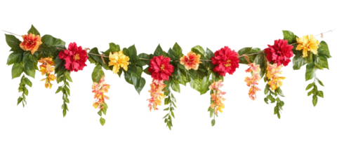 Isolated Floral Hanging Garland