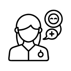 therapy specialist icon, therapy specialist line art - simple line art of therapy specialist, perfect for therapy specialist logos and icons