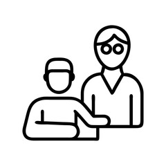 therapy specialist icon, therapy specialist line art - simple line art of therapy specialist, perfect for therapy specialist logos and icons