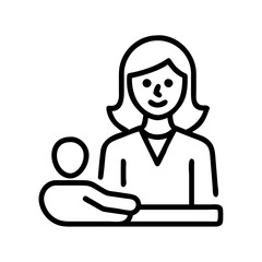 therapy specialist icon, therapy specialist line art - simple line art of therapy specialist, perfect for therapy specialist logos and icons