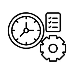time management icon, time management line art - simple line art of time management, perfect for time management logos and icons