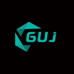 GUJ creative minimalist letter logo. GUJ unique vector initials alphabet letter logo design