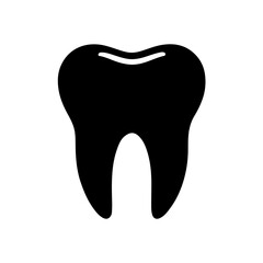 One tooth silhouette icon vector flat illustration design.