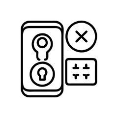 two factor authentication icon, two factor authentication line art - simple line art of two factor authentication, perfect for two factor authentication logos and icons