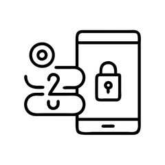 two factor authentication icon, two factor authentication line art - simple line art of two factor authentication, perfect for two factor authentication logos and icons