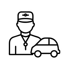 valet service icon, valet service line art - simple line art of valet service, perfect for valet service logos and icons