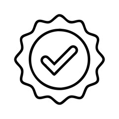 verified icon, verified line art - simple line art of verified, perfect for verified logos and icons