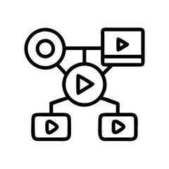 video marketing icon, video marketing line art - simple line art of video marketing, perfect for video marketing logos and icons