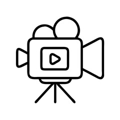 Naklejka premium videography icon, videography line art - simple line art of videography, perfect for videography logos and icons